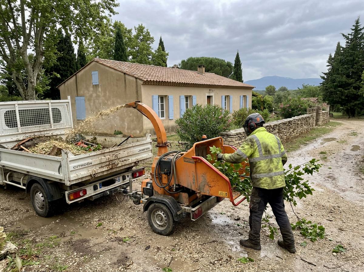 Broyage des branches sur place